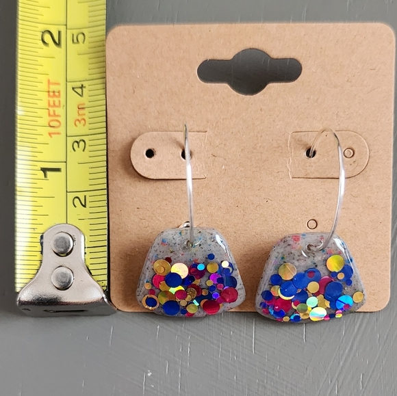 Glitter Clay Hoop Earrings - Picture 3 of 6